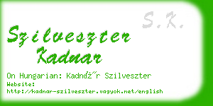 szilveszter kadnar business card